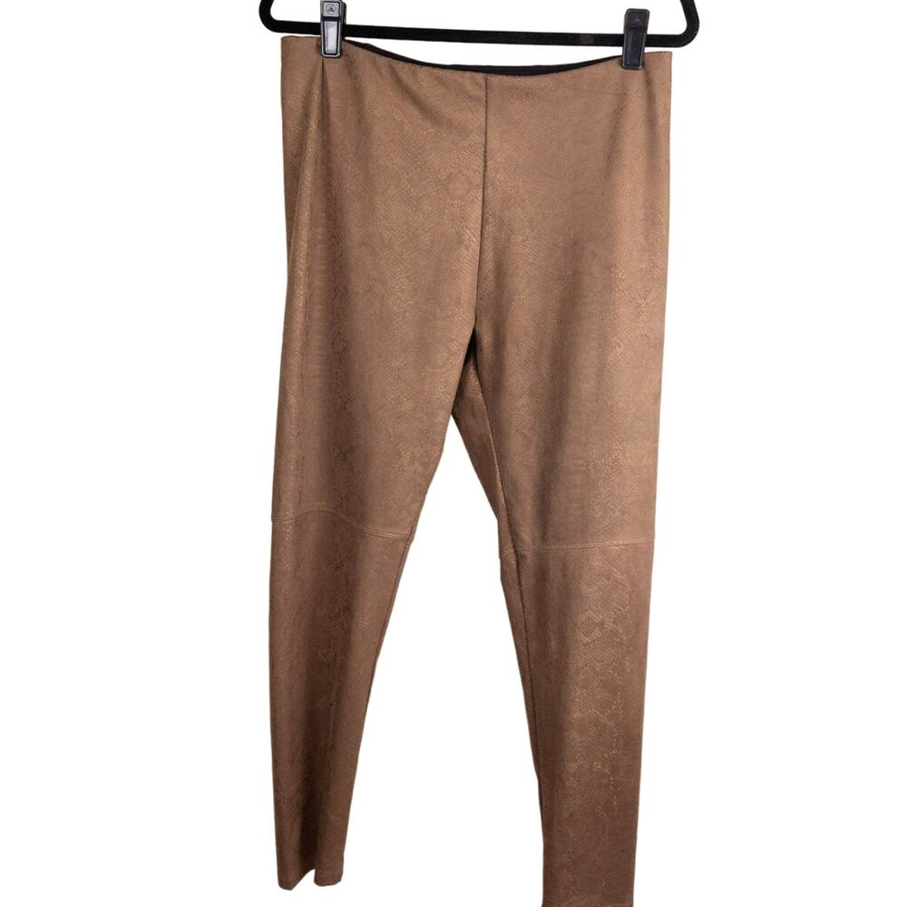 Lysse Brown Tan Snakeskin Print Pants Large